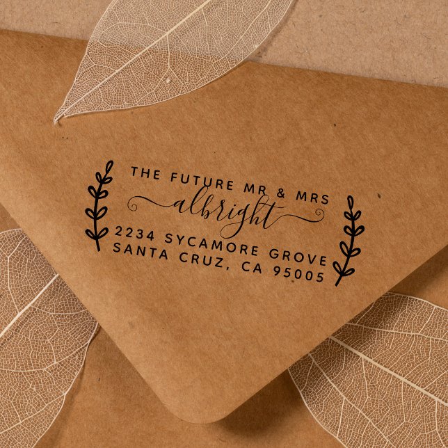 Rustic Wreath & Script "Future Mr & Mrs." Rede Gummistempel (Von Creator hochgeladen)