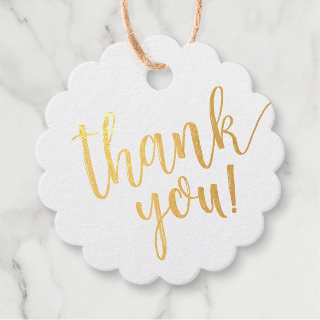 Rustic Wreath Wedding Monogram Real Gold Foil Geschenkanhänger (Vorderseite)