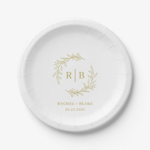 Rustic Wreath Wedding Probe Party Pappteller