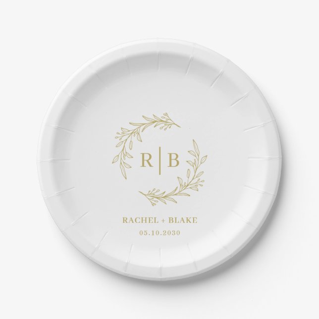 Rustic Wreath Wedding Probe Party Pappteller (Vorderseite)