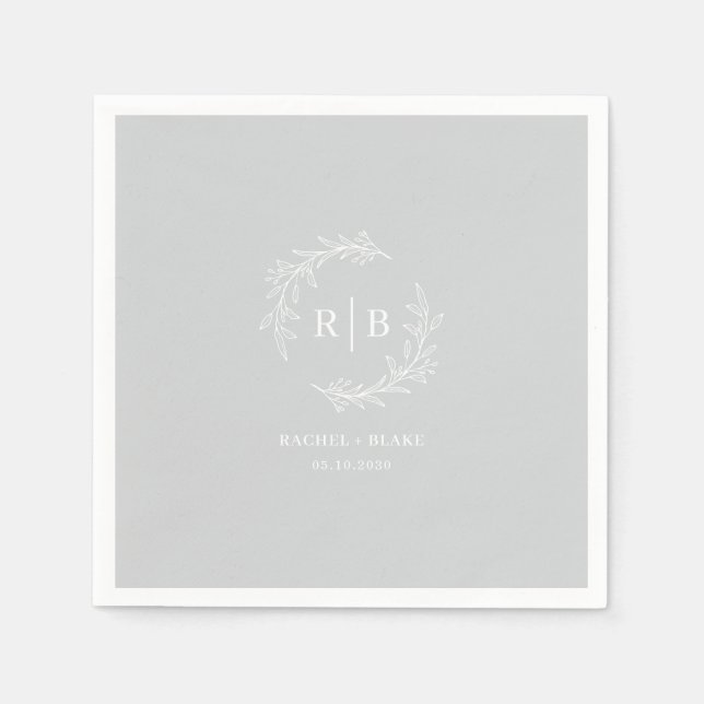 Rustic Wreath Wedding Probe Party Serviette (Vorderseite)