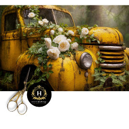 Rustic Yellow Rose Truck Decoupage Seidenpapier