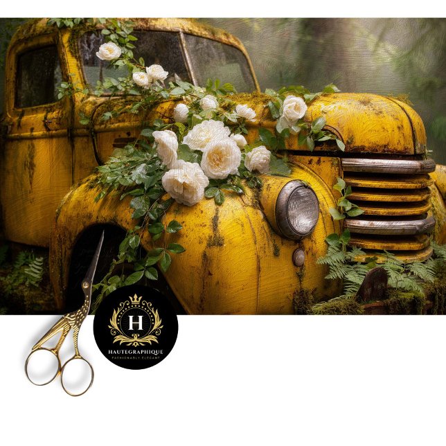 Rustic Yellow Rose Truck Decoupage Seidenpapier (Von Creator hochgeladen)