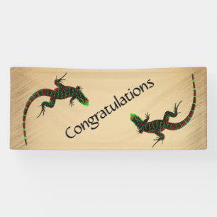 Rustic Yin Yang Lizards Banner