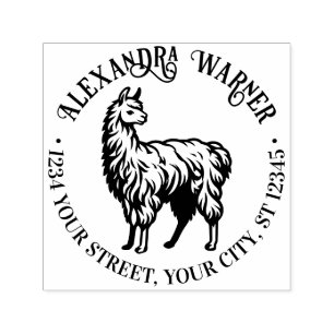 Rustige Llama #2 Runde Name Rücksendeadresse  Permastempel