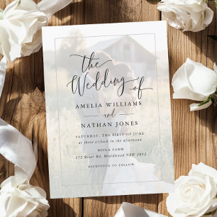 Rustige Schrift Foto-Hochzeit Einladung