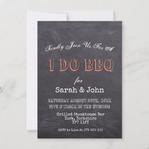 Rustige schwarze Tafel I Do BBQ Einladung
