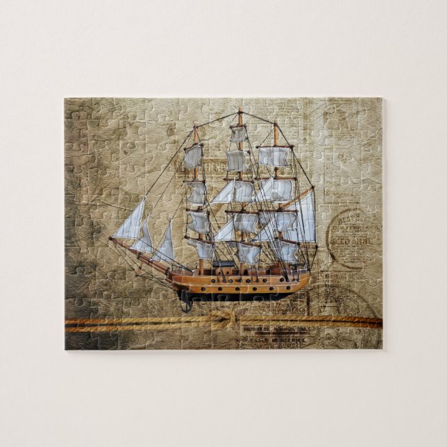 Rüstiges Segelschiff Puzzle (Horizontal)