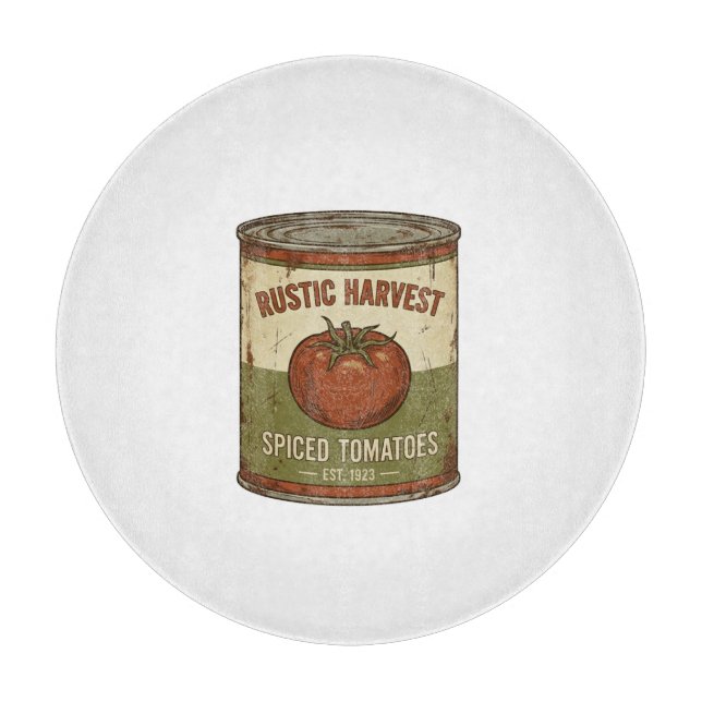 Rustik alte Gewürz-Tomaten-Dose Schneidebrett (Vorderseite)