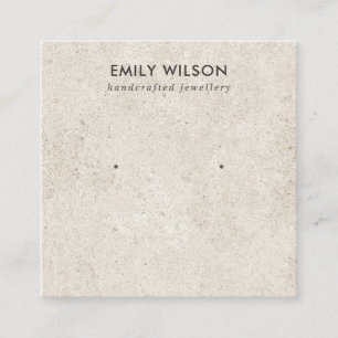 RUSTIK AUS WEISSER STUCCO STUD OARRING DISPLAD QUADRATISCHE VISITENKARTE