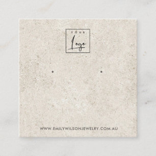 RUSTIK AUS WEISSER STUCCO STUD OARRING DISPLAD QUADRATISCHE VISITENKARTE