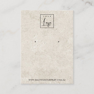 RUSTIK AUS WEISSER STUCCO STUD OARRING DISPLAD VISITENKARTE