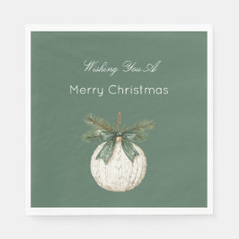 Rustik braun creme grün ornament weihnachten   serviette