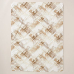 Rustik Creme Braun Streifen Sherpadecke