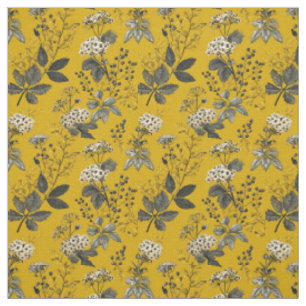 Rustik Gelb Botanisch Bold Vintage Boho Floral Stoff