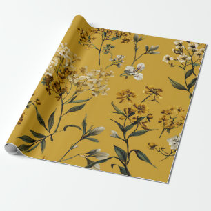 Rustik Gelb Botanisch Fette Vintage Boho Floral Geschenkpapier