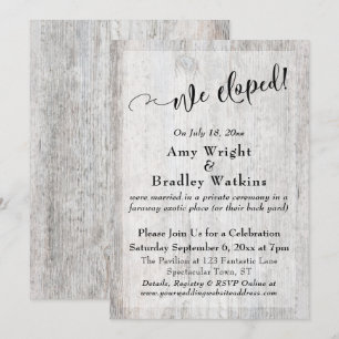 Rustik Grau verwittertes Holz Wir haben uns heimli Einladung