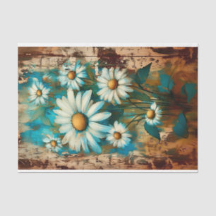 Rustik Shabby Chic Weiße Margeriten DB4L Decoupage Seidenpapier