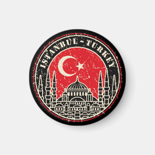 Rustik Vintage Istanbul Türkei Stadt Magnet