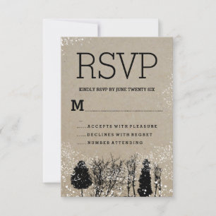 RUSTIK WINTERBAUM RSVP-KARTEN RSVP KARTE