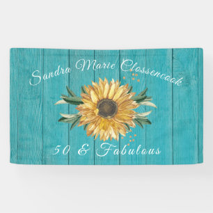 Rustikal 50 und vornehm Sonnenblume Aquamarin Ge Banner