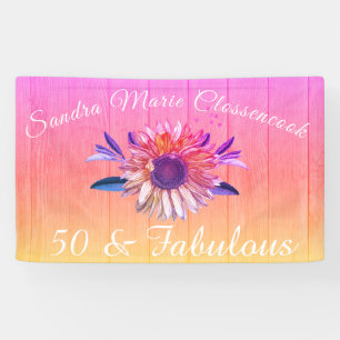 Rustikal 50 und vornehm Sonnenblume Regenbogen Banner