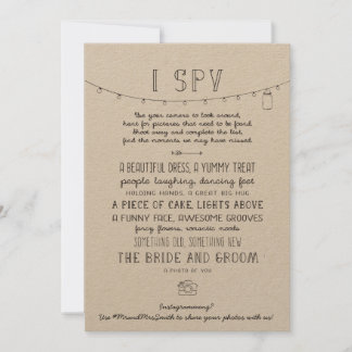 Rustikal bearbeitbare Instagram Wedding I Spy Game