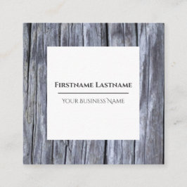 Rustikal bedrücktes graues Holzdesign Quadratische Visitenkarte