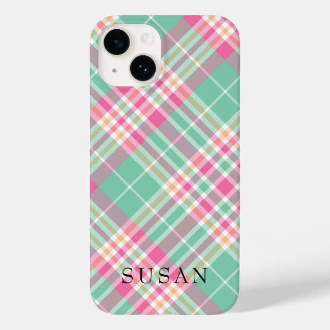 Rustikal Beige Red Buffalo Karo Monogram Case-Mate iPhone Hülle (Rückseite)