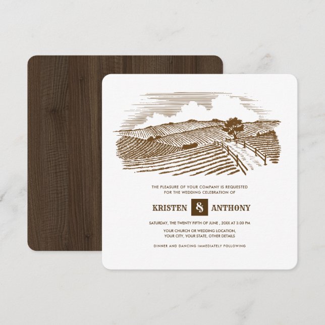 rustikal | Betrieb | Einladungen zur Hochzeit von  (Vorne/Hinten)