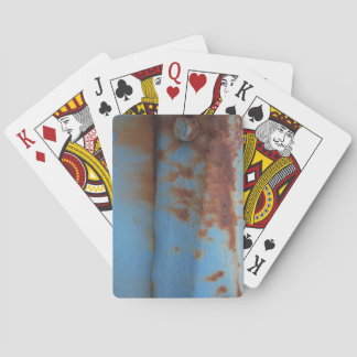 Rustikal Blau Vollfarbe Vintage Auto rostet Metall Spielkarten