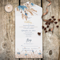 Rustikal blaue Kornblumen & Weiß Kein Abendessen