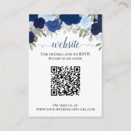 Rustikal Blue Rose Hochzeitsstiftung QR Code Begleitkarte