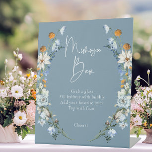 Rustikal Blue Wildblumen & Daisis Dusche Mimosa Sockelschild