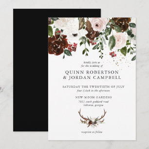 Rustikal Boho Botanical Wedding Einladung