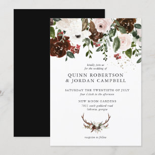 Rustikal Boho Botanical Wedding Einladung