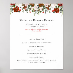 Rustikal   Boho Botanical Wedding Program Poster
