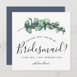 Rustikal Botanisch werden Sie meine Bridesmaid-Kar Einladung