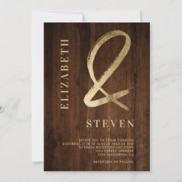 Rustikal braun goldbraun Ampere und Namen Foto Hoc Einladung