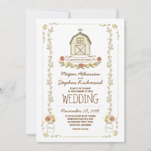 Rustikal-Braun-Hochzeitseinladungen Einladung