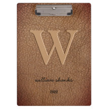 Rustikal braun Leder Monogramm Stilname