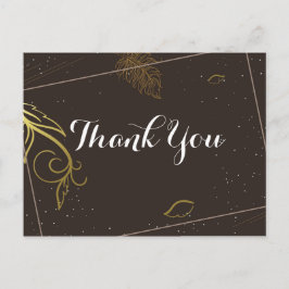 Rustikal braun und weiß Danke Postkarte