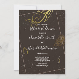 Rustikal, braun und weiß Probe Abendessen Einladung