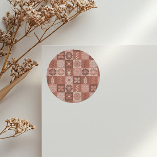 Rustikal-braune Burlap-Blume Blätter Aufkleber