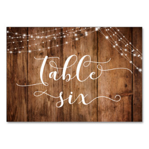 Rustikal-braunes Holz und helle Linien, Tabelle 6, Tischnummer