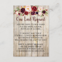 Rustikal Bringen Sie ein Buch anstelle der Baby-Du Einladung