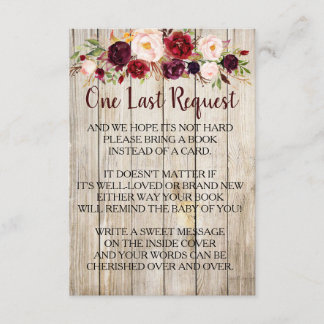 Rustikal Bringen Sie ein Buch anstelle der Baby-Du Einladung