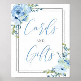 Rustikal chic dusty blue bluecards and geschenke s poster