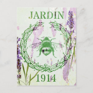 rustikal-chic-französischer Landlavender Vintage B Postkarte