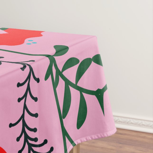 Rustikal Chic Pink Floral Tablette Tischdecke (Beispiel)